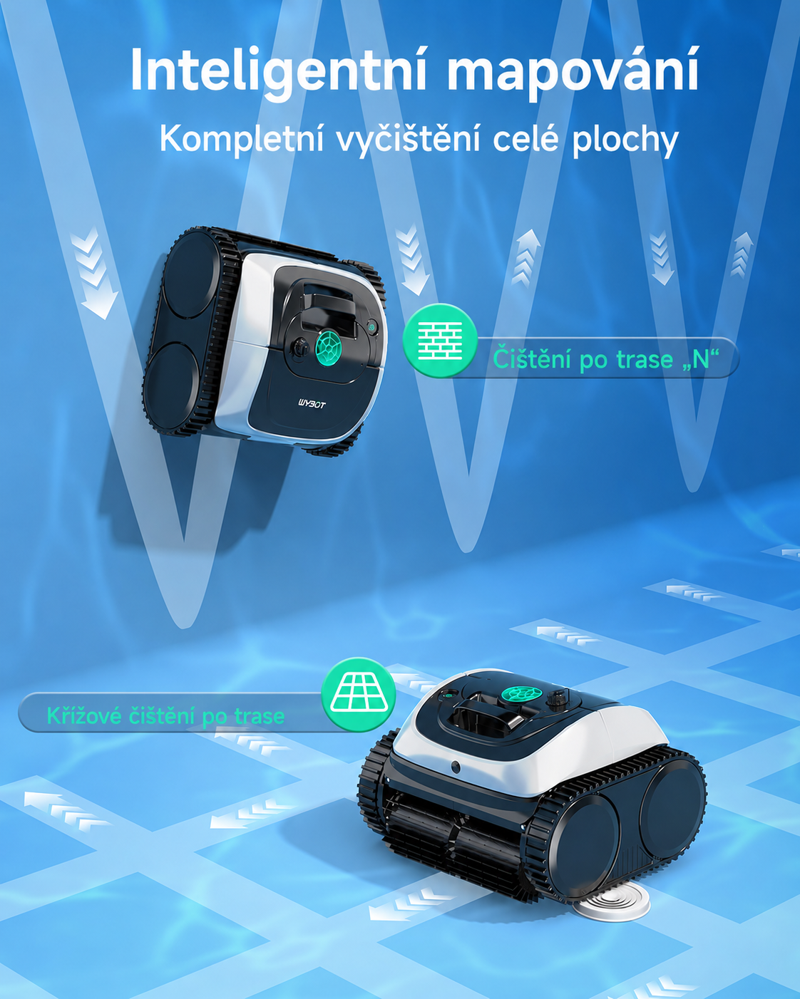 WYBOT C1 – Bezdrátový bazénový robot s kompletním čištěním a výdrží 150 minut